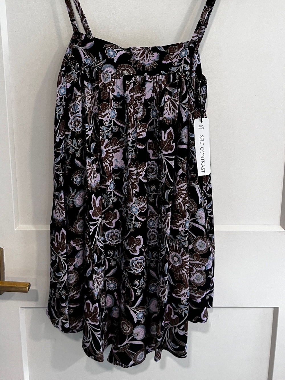 Self Contrast Freya Black Floral Romper Small
